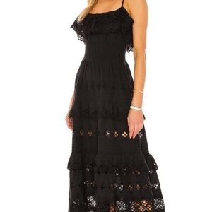 Lovers + Friends Black eyelet Maxi Dress